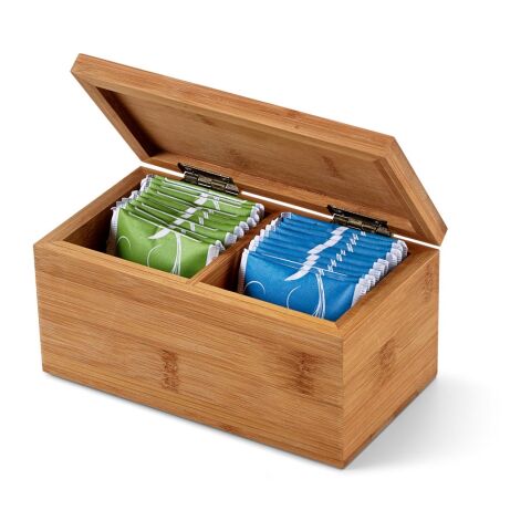 BURDOCK. Teebox aus Bambus mit 2 Fächern und einem Magnetverschluss Natur | ohne Werbeanbringung | Nicht verfügbar | Nicht verfügbar | Nicht verfügbar