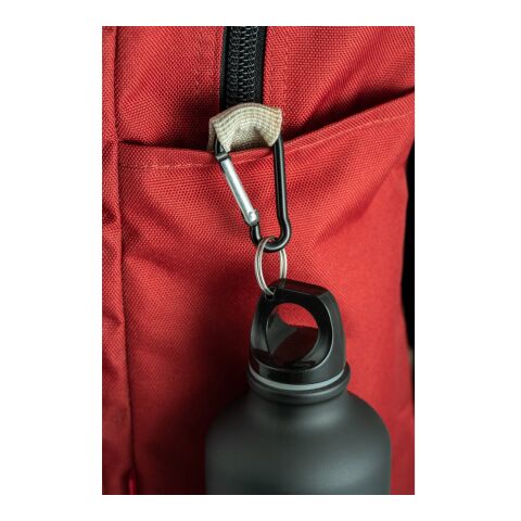 COLLINA. Aluminiumflasche mit Karabiner 540 ml Schwarz | ohne Werbeanbringung