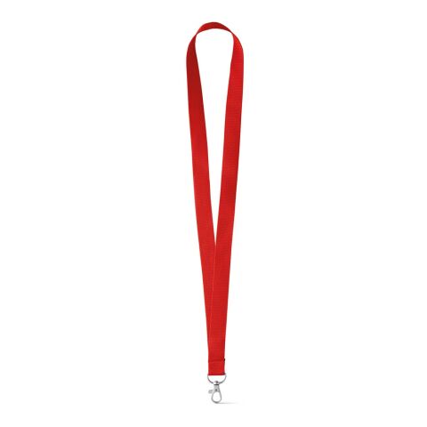 LARIAT. Lanyard aus Polyester mit 20mm Breite Rot | ohne Werbeanbringung | Nicht verfügbar | Nicht verfügbar | Nicht verfügbar