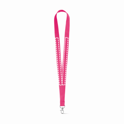 LARIAT. Lanyard aus Polyester mit 20mm Breite Rosa | ohne Werbeanbringung | Nicht verfügbar | Nicht verfügbar | Nicht verfügbar