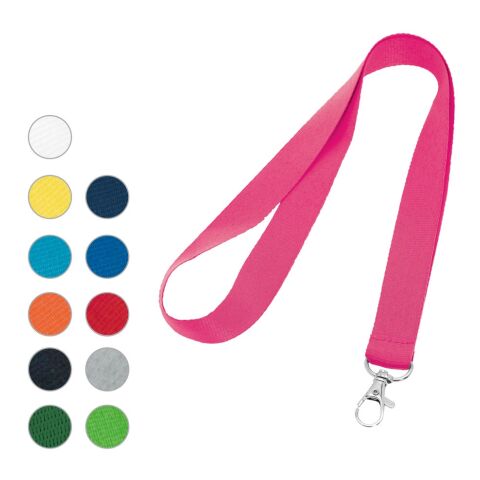 LARIAT. Lanyard aus Polyester mit 20mm Breite Rosa | ohne Werbeanbringung