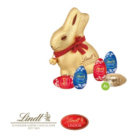 Oster-Werbewürfel mit Schokolade von Lindt bunt | ohne Werbeanbringung