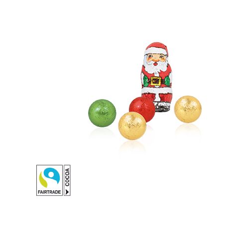3D Präsent "Transporter" mit Lindt Minis und Nikolaus bunt | ohne Werbeanbringung | Fairtrade® Schokolade