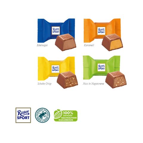 3D Präsent &quot;Transporter&quot; bunt | ohne Werbeanbringung | Ritter SPORT Schokowürfel