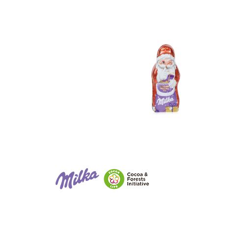Werbe-Klappkarte Mit Weihnachtsmann Von Milka bunt | ohne Werbeanbringung