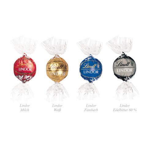 Präsent "Feine Bescherung" mit Lindor Pralinés bunt | ohne Werbeanbringung