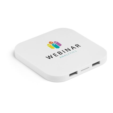 CAROLINE. Superschnelles 15W wireless Ladegerät mit HUB 2 USB-A Anschlüssen aus Recyceltes ABS (60% rABS) schwarz | ohne Werbeanbringung | Nicht verfügbar | Nicht verfügbar | Nicht verfügbar