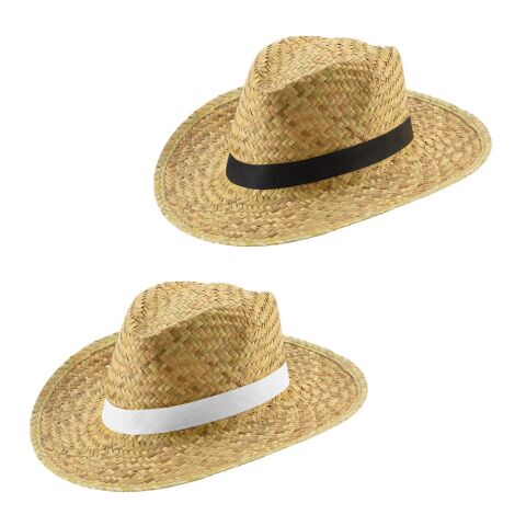 JEAN POLI. Strohhut aus Naturstroh Schwarz | ohne Werbeanbringung