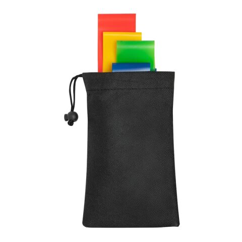 BURPEE. Set elastischer Sportbänder mit Vliesstoffbeutel Schwarz | ohne Werbeanbringung