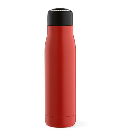Lena Trinkflasche recy.Edelstahl, 570 ml. Mit Tragegriff aus rPET Rot