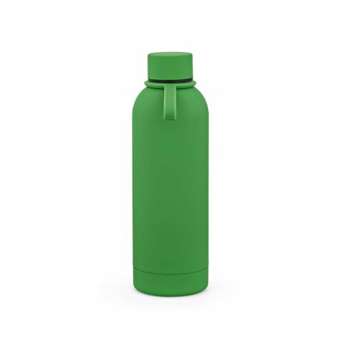 Hudson Trinkflasche 540ml aus recy. Edelstahl. Doppelwandig, gummierter Oberfläche Grün
