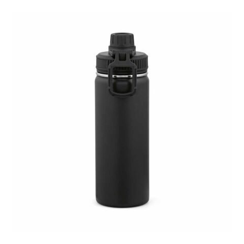 Salween Trinkflasche 560ml aus recy. Edelstahl.Doppelwandig, Doppelverschluss,Tragegriff Schwarz