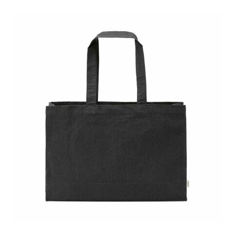 Makalu Einkaufstasche aus recy. Baumwolle, 280g/m², 65cm Henkel Schwarz