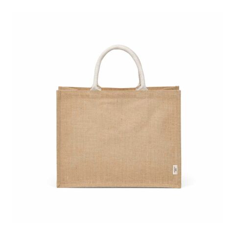 Toubkal Einkaufstasche aus Jute und recy. Baumwolle, 40cm Henkel Beige