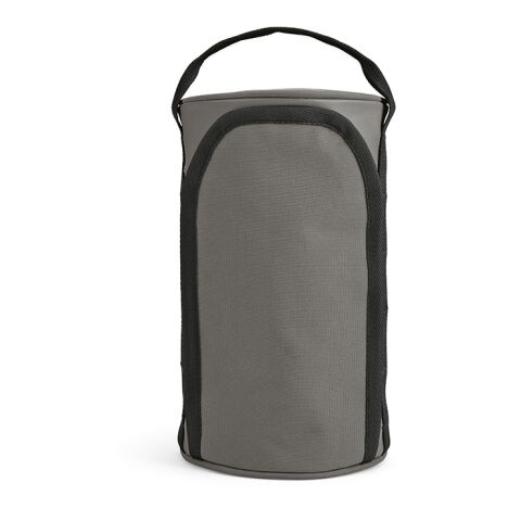 Riga 5,7L Kulturtasche aus rPET. Zylindrische Form mit Tragegriff Grau