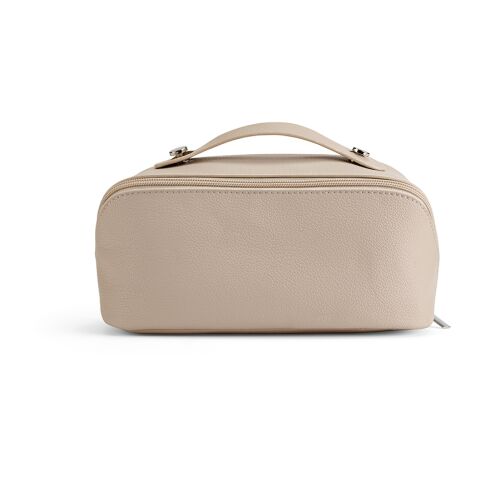 Macao 3,5L Kulturtasche aus recy.Leder. Mit Zipper und Tragegriff Natur