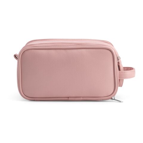 Helsinki Kulturtasche 3,5L aus recy. PU. Mit Doppelreißverschluss und Magnetverschluss. Rosa