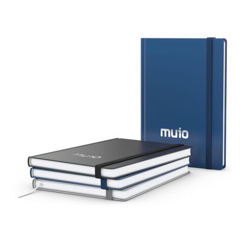 Notizbuch Hardcover Easy-Book Vollkaro Gummiband schmal A5 Dunkelblau | DIN A5 | ohne Werbeanbringung | Kupferprägung inkl.