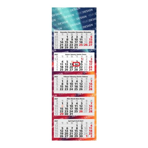 5-Monatskalender Mehrblock Penta Light 5 Werbung auf Rückwand Hellgrau | 330 × 985 mm | ohne Werbeanbringung | Nicht verfügbar | Nicht verfügbar | Nicht verfügbar