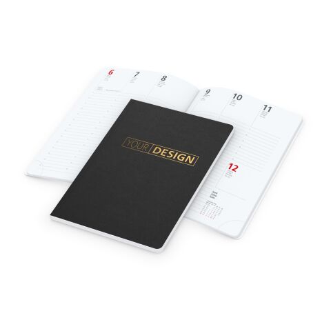 Wochenkalender Prestige-Flexx A5 Naturkarton-Softcover schwarz Schwarz | DIN A5 | ohne Werbeanbringung | Goldprägung inkl.
