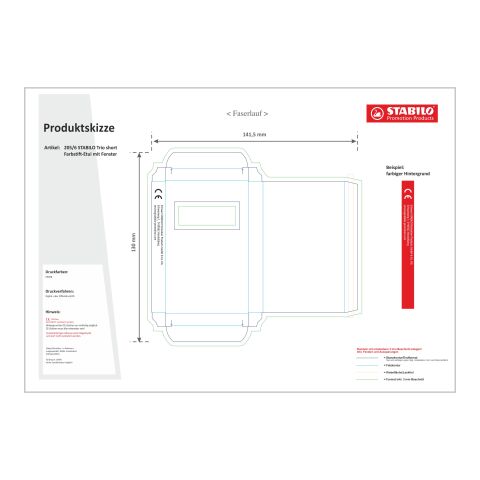 STABILO Trio short Farbstift 6er-Set 4c-Digitaldruck