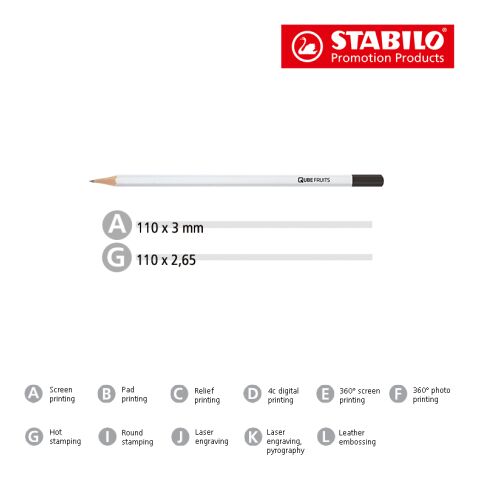 STABILO Grafitstift 6-kant weiß mit Tauchkappe weiß | ohne Werbeanbringung | Nicht verfügbar | Nicht verfügbar