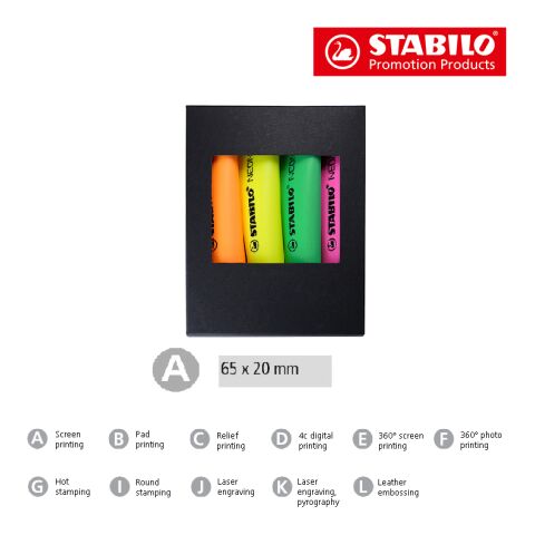STABILO NEON 4er-Set Leuchtmarkierer ohne Werbeanbringung