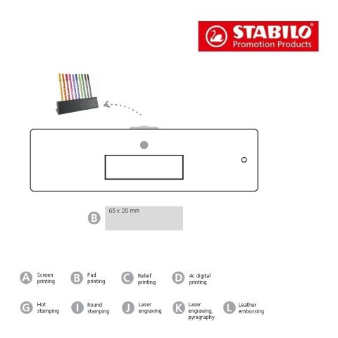 STABILO Pen 68 Click Set für 10 Fasermaler Tampondruck