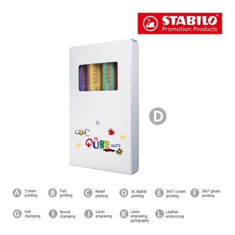 STABILO woody 3 in 1 Farbstift 4er-Set 4c-Digitaldruck