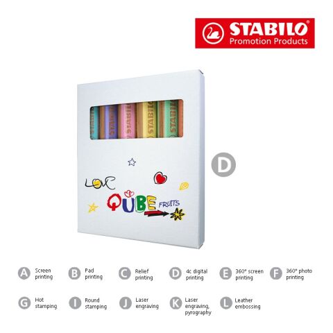 STABILO woody duo Farbstift 6er-Set 4c-Digitaldruck