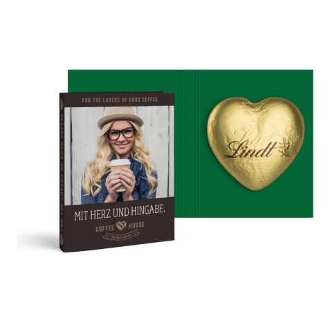 Werbekarte mit Lindt Schokoladen Herz 20 g blau | ohne Werbeanbringung