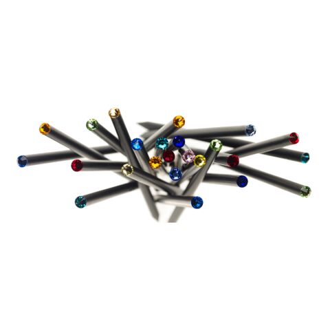 Bleistift mit original Preciosa-Kristall schwarz-weiß | ohne Werbeanbringung