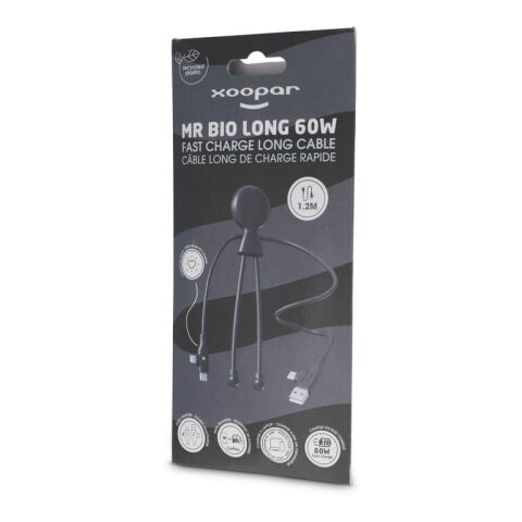 Xoopar Mr. Bio Lang 60W PD Multi-Ladekabel 1.2 Meter Schwarz | ohne Werbeanbringung | Nicht verfügbar | Nicht verfügbar