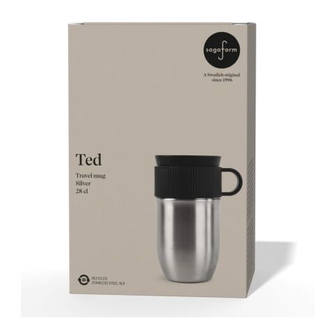 Sagaform Ted isolierter Becher, 280ml auslaufsicher und spülmaschinenfest Silber | ohne Werbeanbringung | Nicht verfügbar | Nicht verfügbar