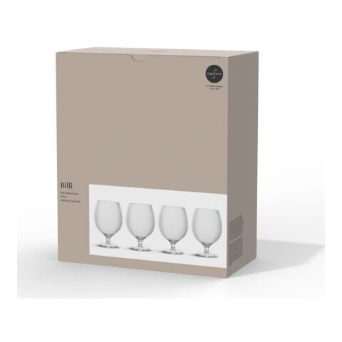 Billi Bierglas 500ml 4er Set Transparent | ohne Werbeanbringung