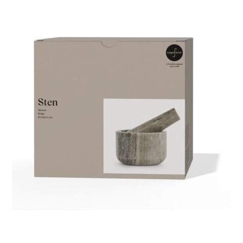 Sagaform Stein Travertin Marmormörtel Beige | 1-farbiger Tampondruck | Seite 1 | 50 mm x 40 mm