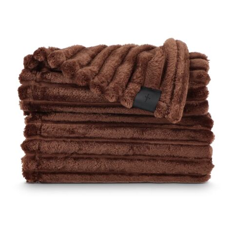 Sagaform Esther Recycelte Fleecedecke 130 x 170 cm Dunkelbraun | ohne Werbeanbringung