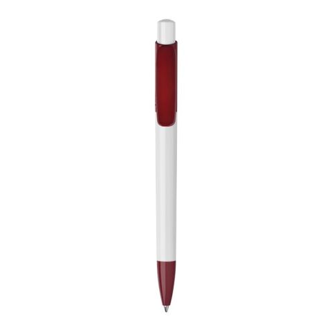 Kugelschreiber Kamal hardcolour Weiss-Dunkelrot | 1-farbiger Siebdruck | 180° vom Clip | 40 mm x 25 mm | Nicht verfügbar