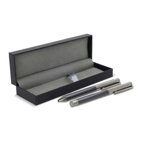Metallstift und Rollerball-Stift im Set in Geschenkbox Gewehrmetall  dunkel-Gewehrmetall  dunkel | ohne Werbeanbringung | Nicht verfügbar | Nicht verfügbar | Nicht verfügbar
