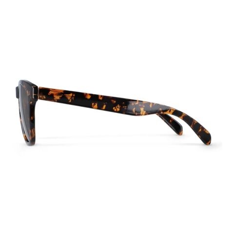 Finn Sonnenbrille UV400 Schwarz-Braun | 1-farbiger Tampondruck | 1 cm vom rechten Scharnier | 55 mm x 5 mm