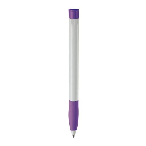 Kugelschreiber Apollo Hardcolour Weiss-Transparent Violett | 1-farbiger Siebdruck | 90° vom Clip | 40 mm x 25 mm | Nicht verfügbar