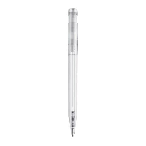 Kugelschreiber Pier Clear Transparent Weiss-Weiss | 1-farbiger Siebdruck | 270° vom Clip | 45 mm x 25 mm | Nicht verfügbar