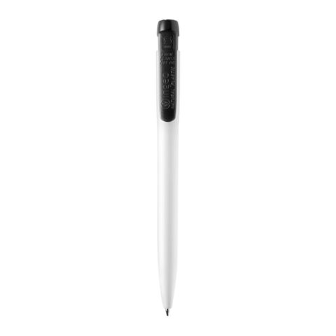 Kugelschreiber Ingeo TM Pen hardcolour Weiss-Schwarz | 1-farbiger Siebdruck | 180° vom Clip | 45 mm x 25 mm | Nicht verfügbar