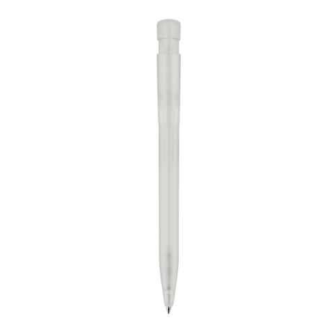 Kugelschreiber S45 R-PET Transparent Weiss-Weiss | 1-farbiger Siebdruck | 90° vom Clip | 45 mm x 25 mm | Nicht verfügbar