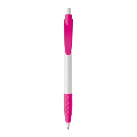 Kugelschreiber Cosmo Grip HC Weiss-Rosa | 1-farbiger Siebdruck | 90° vom Clip | 33 mm x 25 mm | Nicht verfügbar