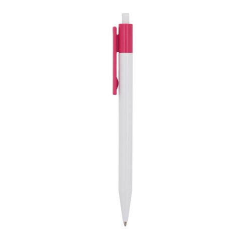 Kugelschreiber Kuma Hardcolour Weiss-Rosa | 1-farbiger Siebdruck | 180° vom Clip | 45 mm x 25 mm | Nicht verfügbar