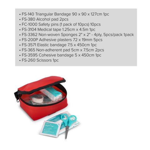 Erste-Hilfe-Set 16-teilig Fuji Rot | ohne Werbeanbringung | Nicht verfügbar | Nicht verfügbar