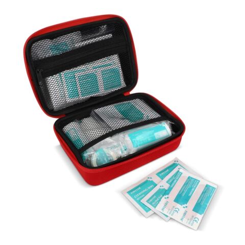 Erste-Hilfe-Set 40-teilig Andes Rot Weiß | Digitaldruck | Oberseite | 55 mm x 40 mm