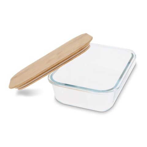 Lunchbox aus Glas mit Bambusdeckel Transparent | ohne Werbeanbringung | Nicht verfügbar | Nicht verfügbar | Nicht verfügbar
