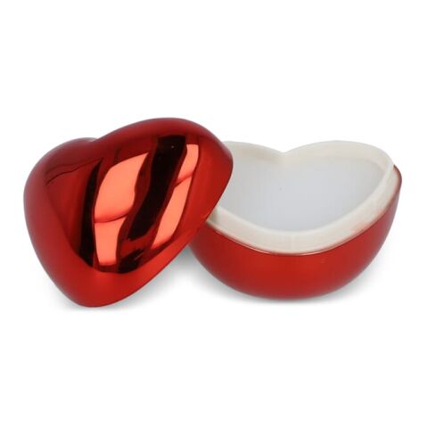 Lippenbalsam in metallischer Herzformdose Rot / Weiß | ohne Werbeanbringung | Nicht verfügbar | Nicht verfügbar